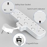 Mscien 4 Way Plug Adapter with USB and Switches 3250W Safety Extension view 3