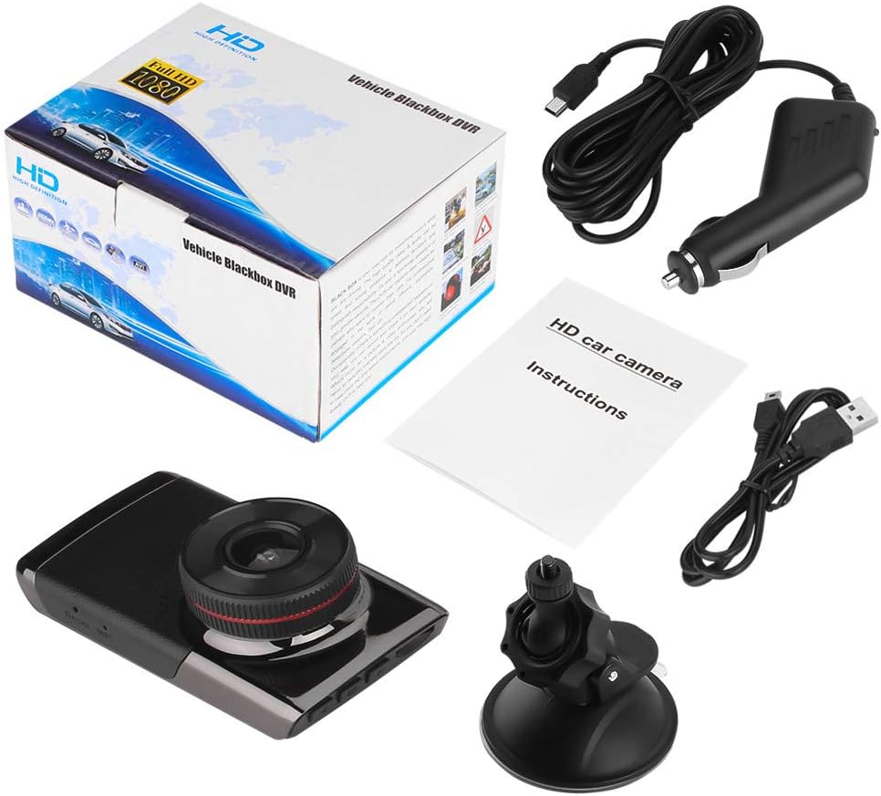 Yalehabi 3'' HD 1080P Car DVR Dash Cam Vehicle Video Recorder G-sensor Camera HDMI OUT