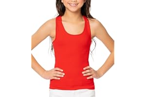 Malibu Sugar Girls Tank Tops Sleeveless Racerback Tank Top for Girls Active Dance Gymnastics Tank Tops Size Fits Ages 10-14