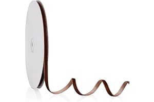 BOMYBAW 1/4" X 20 Yards Brown Velvet Ribbon for Christmas Tree Wreath Decoration Handmade Crafts Ornaments Gift Wrapping & Bow Making