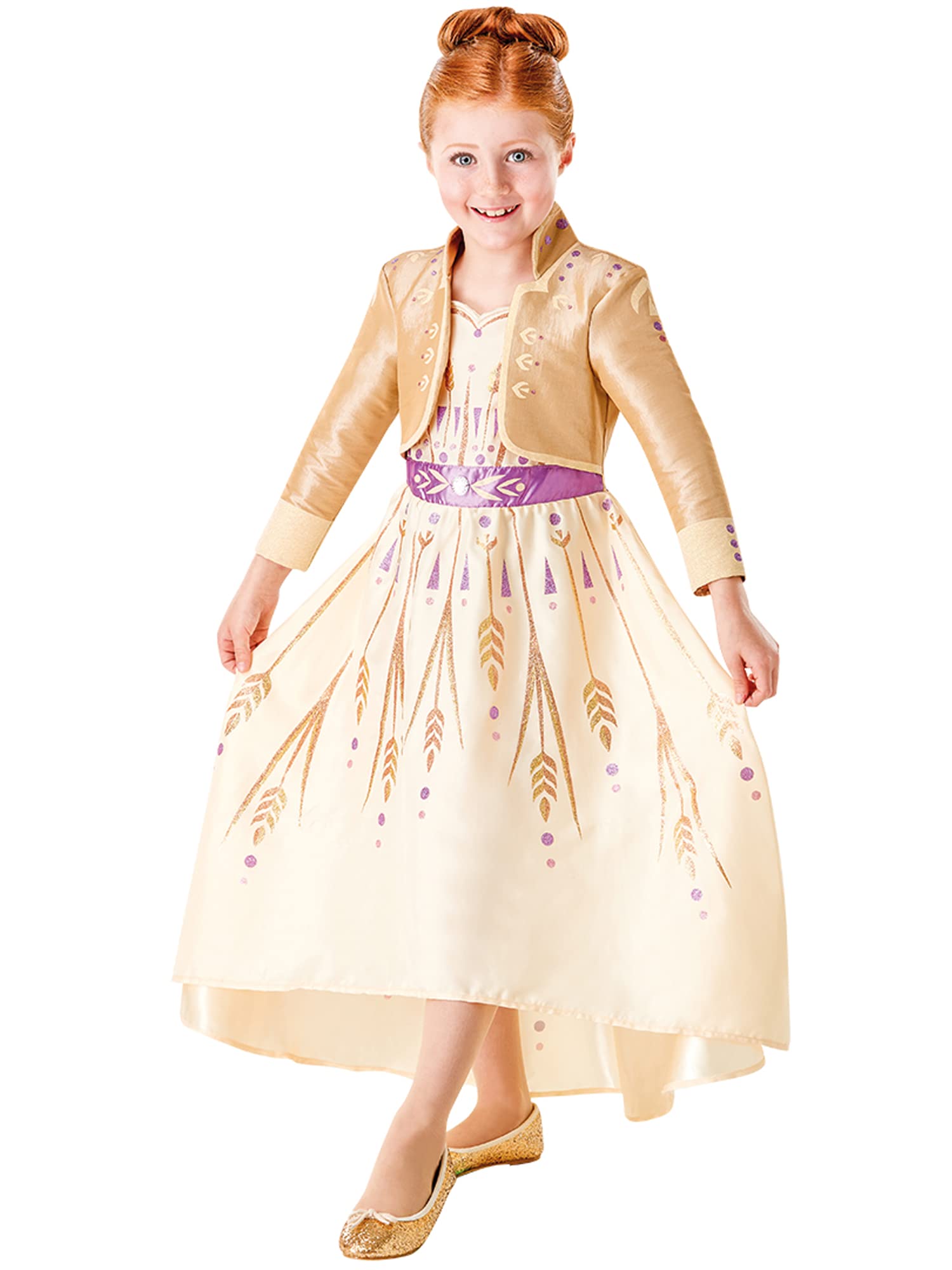 Rubie's Official Disney Frozen 2, Anna Deluxe Prologue Dress, Childs Costume, Size Large Age 7-8 Years