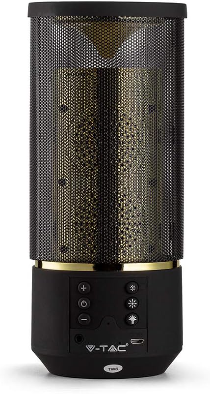 V-TAC VT-6211 Portable Bluetooth Speaker - Zwart, Black, 88.3 x 88.3 x 204 mm