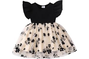 TENTIDE Baby Girl Butterfly Dress Tutu Ruffle Sleeveless Dresses Photograph Party Outfits Birthday Gift