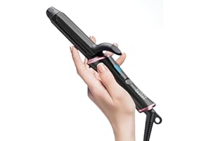 CIVEYA Travel Curling Iron Dual Voltage(110-240V)，1 Inch Mini Curling Iron Travel Size with 5 Adjustable Heat Settings, Ceramic Barrel with Argan Oil Infused, Portable