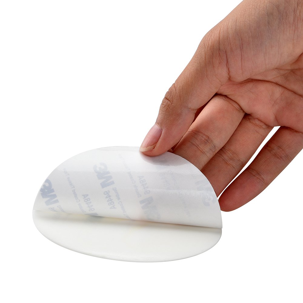 Door Knob Wall Shield, White Round Soft Rubber Wall Protector Self