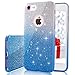 MILPROX iPhone 7 iPhone 8 Shiny Glitter Sparkly Case Slim Premium 3 Layer Hybrid Protective Soft Case for iPhone 7/8 Case - Blue Gradient