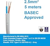 ArmaKit 5m Grey 2.5mm Twin & Earth Cable BS6004 240V 3 Core Wire view 2