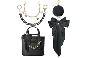 Kaitiaki 4PCS Tote Bag Decor Kit, Decorative Bow & Pom Pom Accessories, Compatible with YETI Camino 20/35/50 Carryall, Bogg Beach Tote Bags