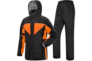 iCreek Motorcycle Rain Suit for Men and Women Waterproof Anti-storm Raincoat High Visibility Rain Gear