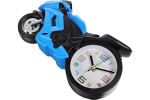 Alipis Motorbike Tabletop Clock Blue Plastic Motorcycle Shape Clock Simulated Model Desk Decoration
