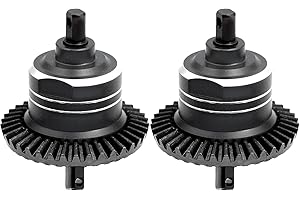 RCTHJIA 1/10 Front Rear Differential Upgrades Diff for 1/10 Traxxas Slash Rustler Stampede Hoss 4x4 VXL Ford 150，2PCS #45 Steel Differential, Replaced #5381#6882#5379(Black)