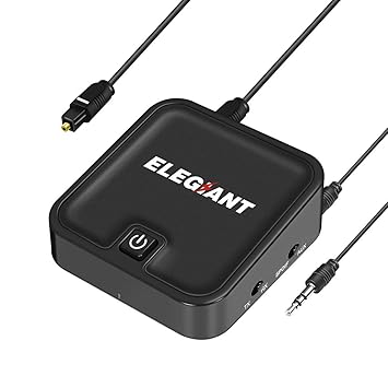 ELEGIANT Bluetooth Transmitter Empfänger, aptX Low Latency 2 in 1 Digital Optisches TOSLINK/SPDIF, RCA 3.5mm 4.1 Audio Adapte