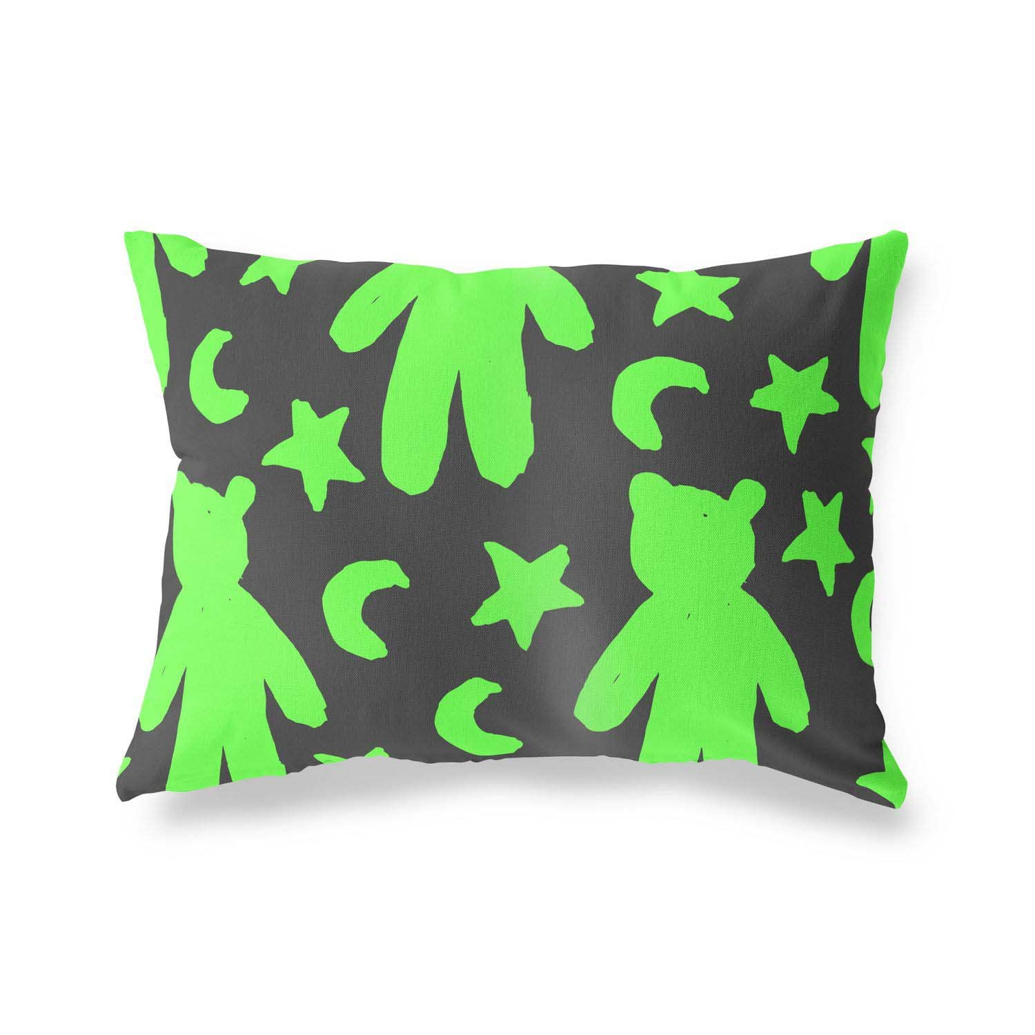 BonaMaison Decorative Cushion Cover, Neon Green Fume Throw Pillow Covers, Home Decorative Pillowcases for Livingroom, Sofa, Bedroom, Size: 45X60 Cm - Designed and Manufactured in Turkey