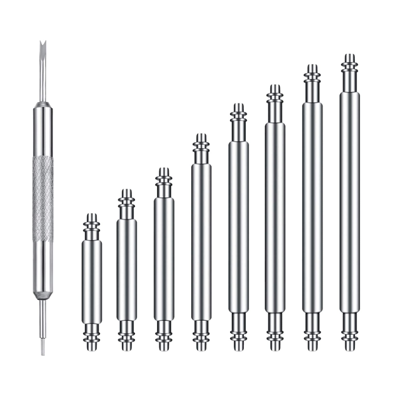 NA 40 Pcs Heavy Duty Watch Spring Bars Watch Band Pins Watch Strap Removal Tool for Watchmaker and Most Watches