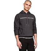 Tommy Hilfiger mens Logo Hooded Sweatshirt, Grey Heather, Medium