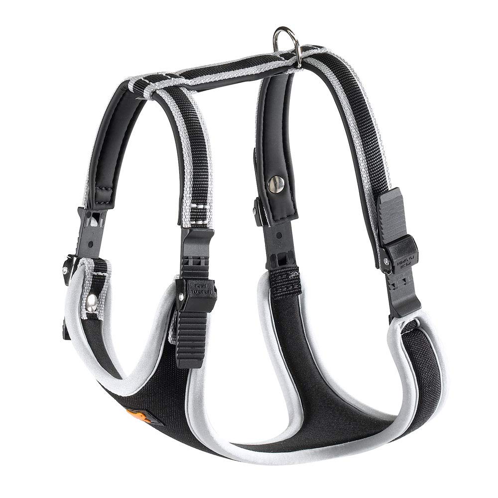 Ferplast Large Size Dog Harness ERGOCOMFORT EXTRA LARGE, Adjustable Dog Harness, Comfortable, Padded, Double Micro-adjustment Closure, Quick Release, Silver