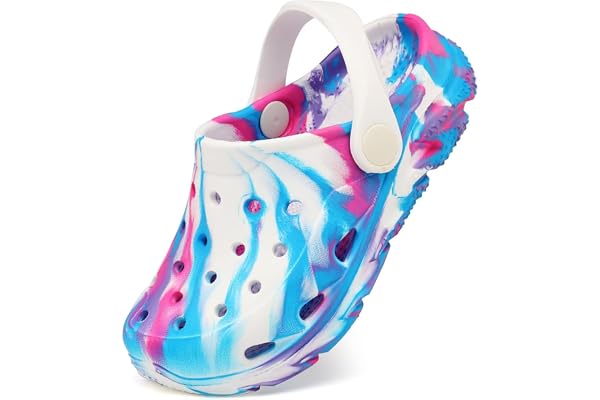 Cubufly Kids Clogs Boys Girls Marbled Tie Dye Garden Water Shoes Toddler Slides Sandals Pool Beach Slipper