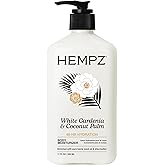Hempz Body Lotion Moisturizer - White Gardenia & Coconut Palm - Daily Moisturizing Cream, Shea Butter, Coconut Oil - Skin Care Products, All Natural Hemp Seed Oil - 17 Fl Oz