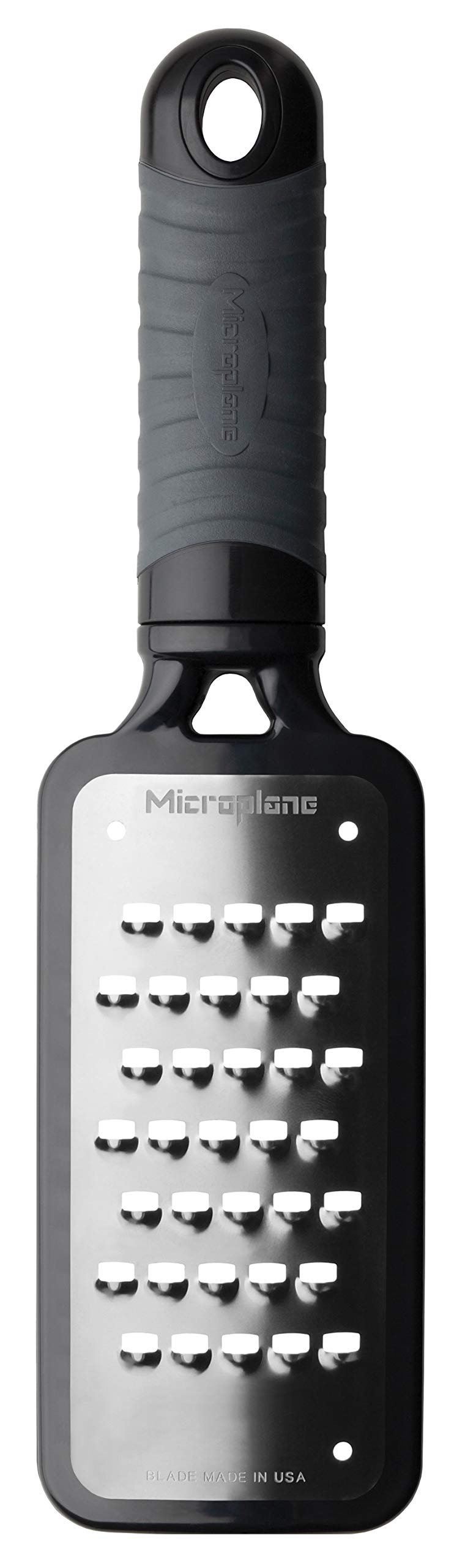 Microplane Kitchen Grater Extra coarse for Potato, Zucchini, Carrot, Apple, Cabbage and Cheese from The Home Series in Black & Stainless Steel