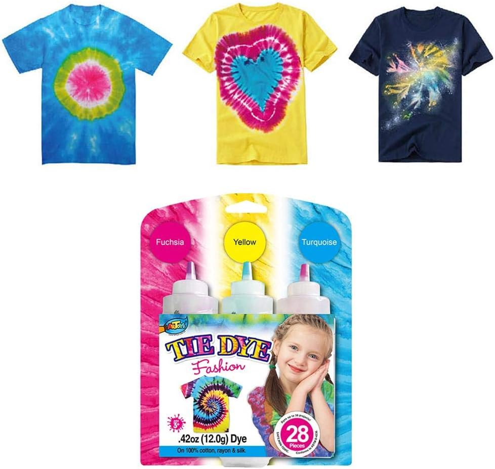 todaytop 3-Color 125ml Tie Dye Kit DIY Clothing Graffiti Non-Toxic Safety Dye Party Supplies for Family Friends Kids Entertainment Activity