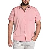 COOFANDY Big & Tall Shirts for Men Short Sleeve Button Down Casual Dress Shirts