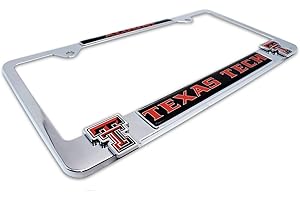 MERCEDES AMG PETRONAS Premium All Metal TTU Red Raiders Alumni License Plate Frame w/Dual 3D Logos - Second Generation (Texas Tech)
