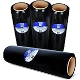 International Plastics Co. 18" Stretch Film/Wrap 1500 feet 80 Gauge, 4 Pack | 7 Layers Industrial Strength 800% Stretch 20 Microns Durable Adhering Packing Moving Heavy Duty Shrink Film (Black)