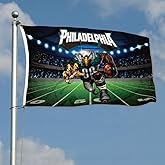 Rekkis Philadelphia City Football Sport Fans Flag 3x5Feet Forever Faithful Champions Flag Banner with 2 Brass Grommets Garden Party Wall Decor (Black/Green)
