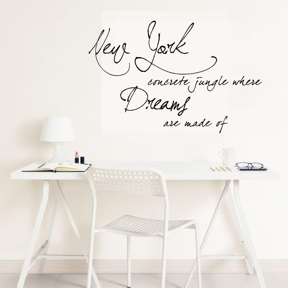 Vinyl Stickers Wall Home Decor Wall Decor Art Sticker Home Decals New York Concrete Jungle Where Dreams Are Made Of Amazon Co Uk Diy Tools