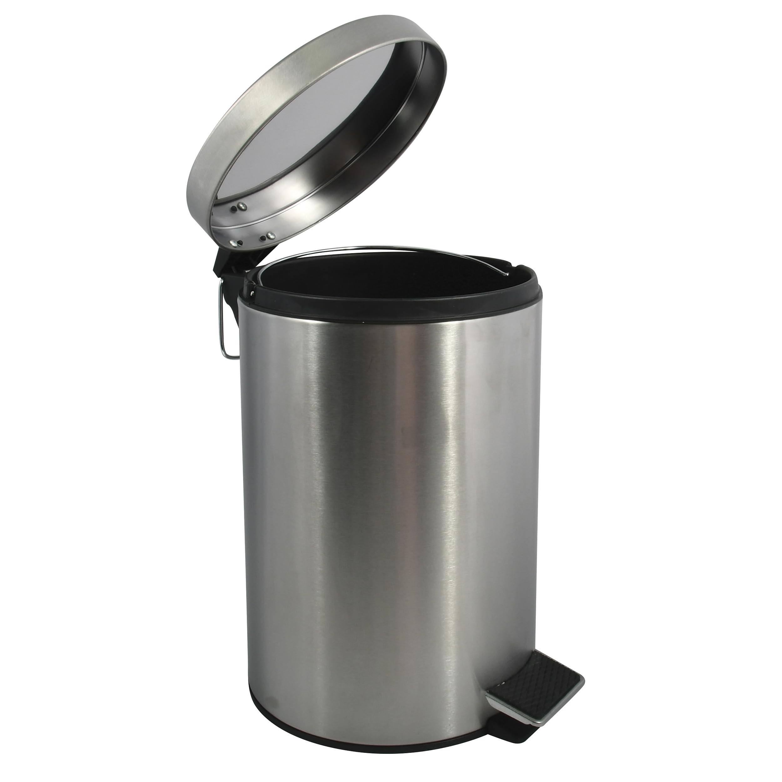 MSV Stainless Steel Pedal Bin, Silver, 12 Litre