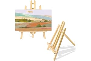 DSUWAZU 11.8" Wood Easels, Small Tabletop Display Stand, Tripod, Painting Party Easel, Kids Student Tabletop Easels for Painting, Portable Canvas Photo Picture Sign Holder