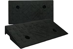 WECARLLE Rubber Curb Ramps for Driveway Curb Ramp 3.1 Inch Rise 2 Pack Threshold Ramp for Low Cars Ramps for Lawn Mower to Shed 7000lbs Load Capacity