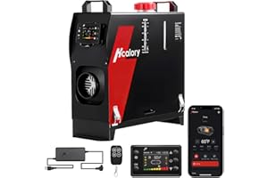 HCALORY Diesel Heater 8KW, HBS1S Portable Diesel Air Heater with App Control, 10-Temperature Settings, 18% Boost in Burning Efficiency, Auto Start-Stop, and 110V AC 12V 24V DC, for Car, Campers, 2025 Upgraded