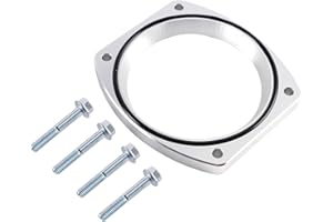 Bruce & Shark 102mm Aluminum Throttle Body Adapter Spacer Plate Kit Compatible with GM LS1 LS3 LSX LS Engine, With 4 Bolt & O-Ring