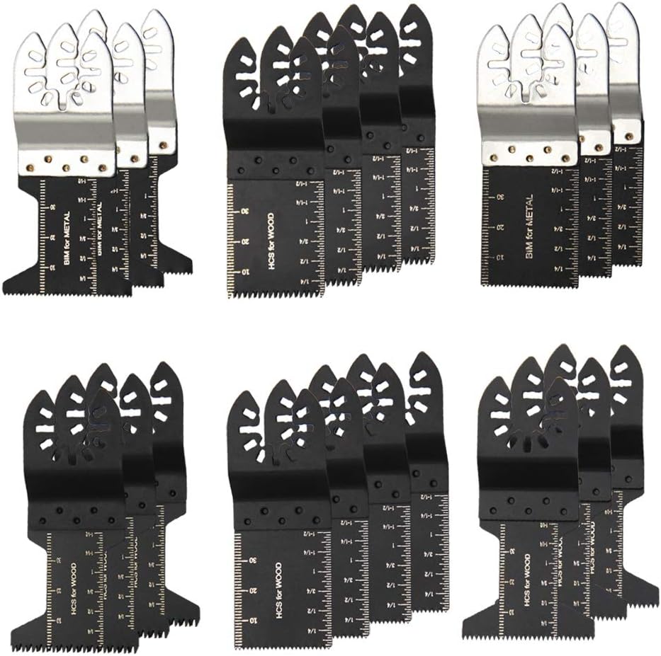 SAND MINE 20 Pcs Oscillating Saw Blades, Professional Wood/Metal/Plastic Universal Multitool Quick Release Saw Blades for Fein Multimaster