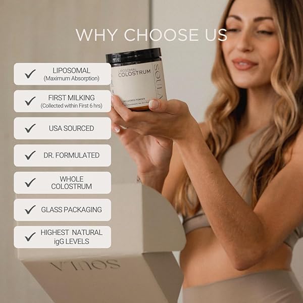 SOULA LIPOSOMAL WHOLE COLOSTRUM SUPPLEMENT POWDER – USA GRASS-FED SUPERFOOD FOR GUT HEALTH, IMMUNE SUPPORT, ATHLETIC RECOVERY & HEALTHY AGING – FIRST MILKING – 60 SERVINGS