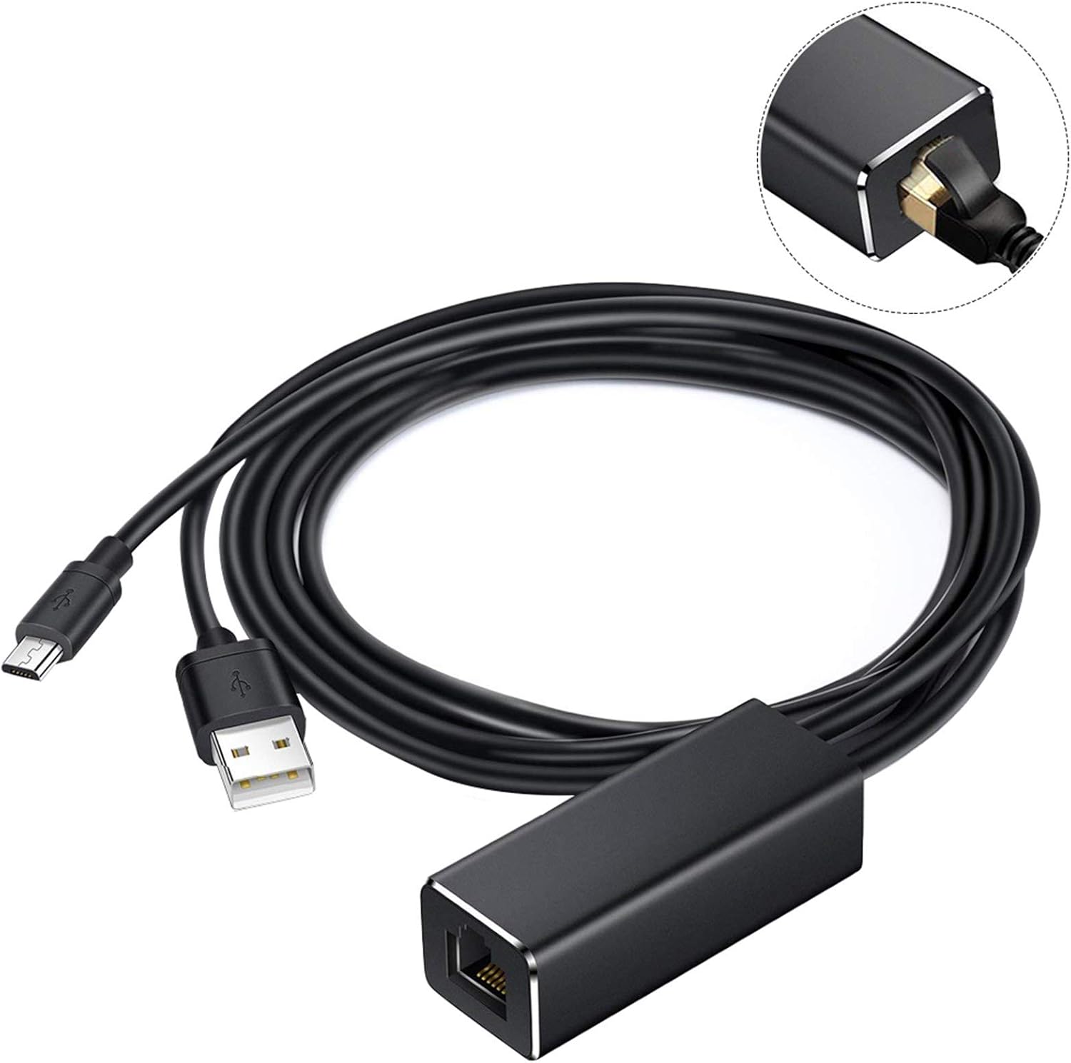 Adapter für Chromecast und TV Stick Micro USB zu RJ45 LAN