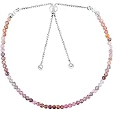 ZEMBIENCE Gemstones Bolo Bracelet, Micro-Faceted Beads, Energy Stone, Healing Crystals, Silver Plated, Adjustable Slider, Minimalist, Women Jewelry, Valentine Gift