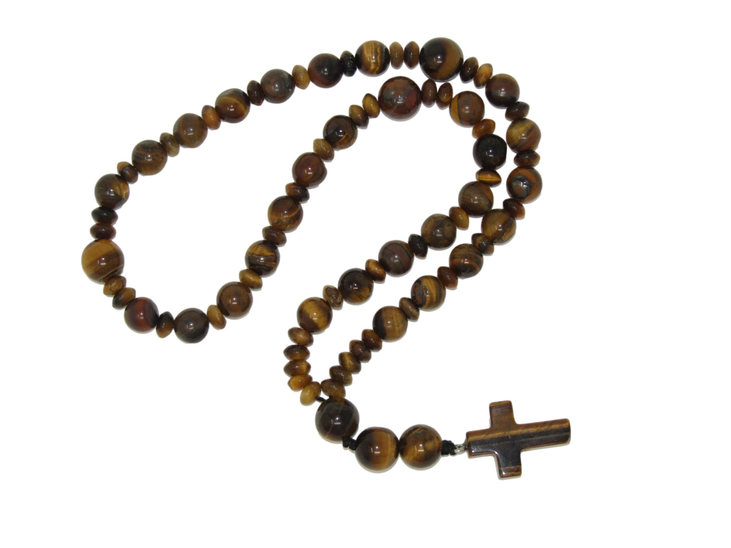 Jeannieparnell N27 TE Anglican Prayer Beads, Anglican Rosary, Anglican Chaplet, 8mm Tiger Eye Gemstone Beads Handmade Design