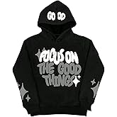 SHENHE Men's Letter Graphic Hooded Sweatshirt Slogan Print Casual Pullover Top Streetwear