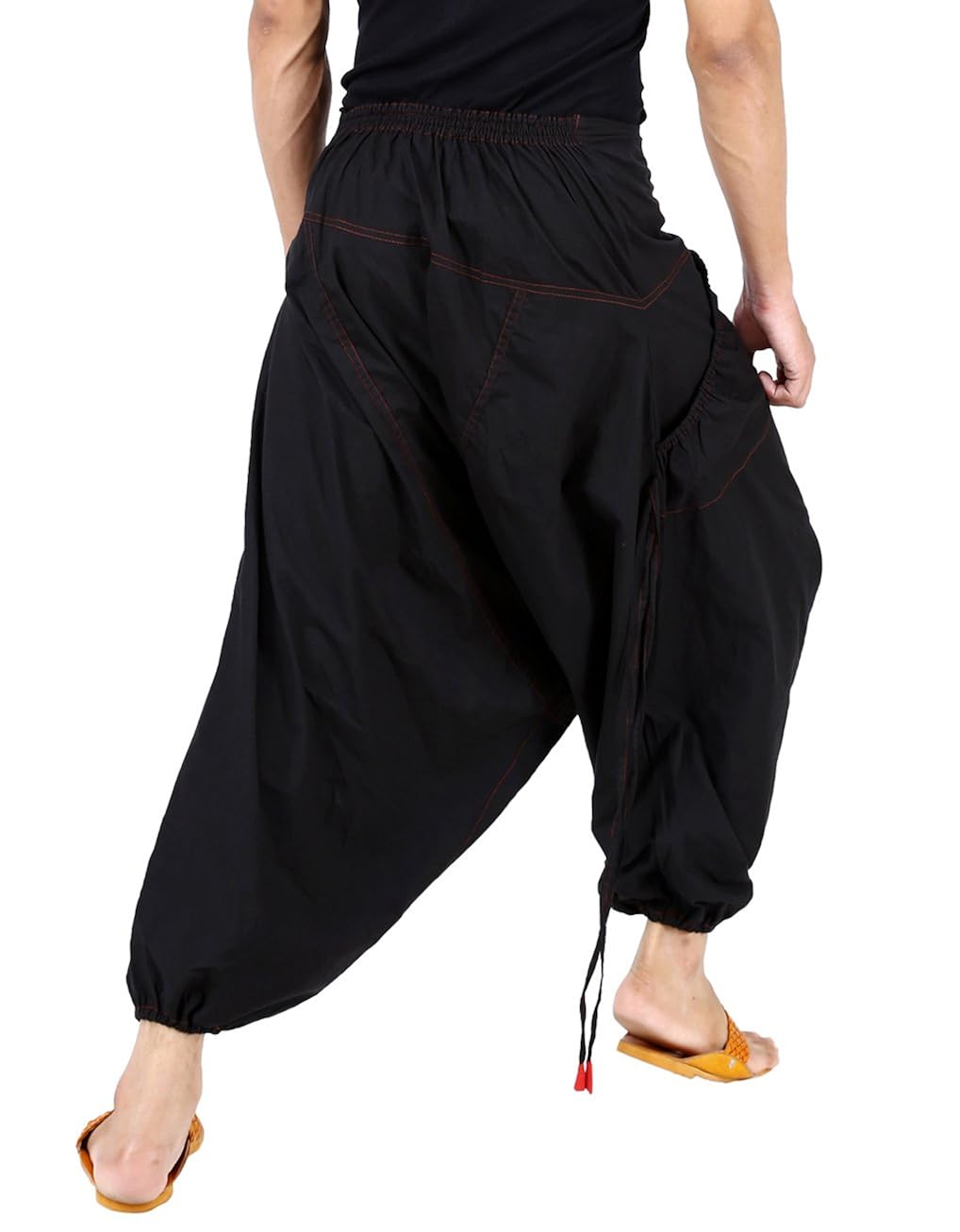 fashion farmer's bodacious men's cotton harem pant stylish box pocket metal button.