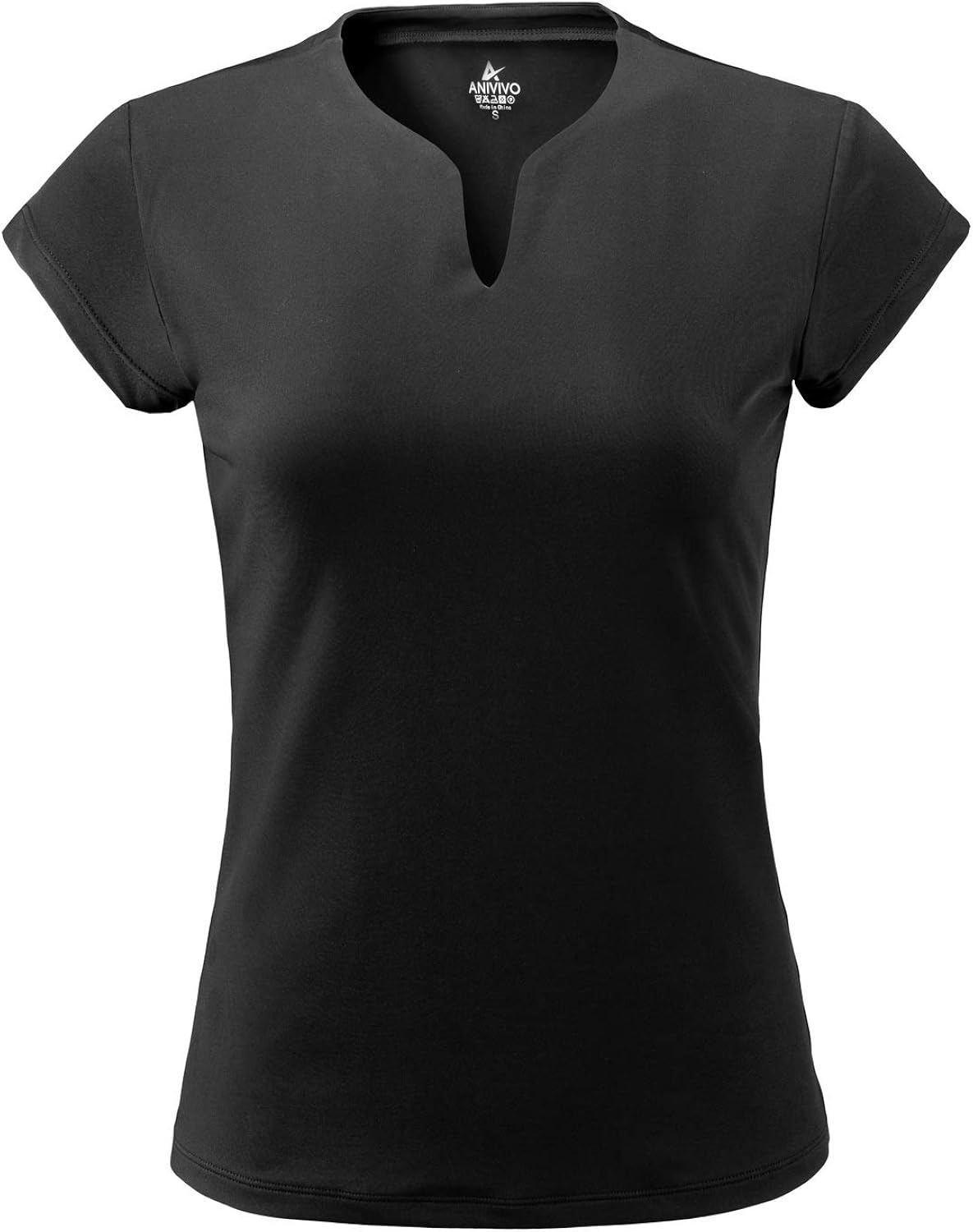 ANIVIVO Tennis Shirts for Women Short Sleeves, Solid Golf T Shirts V-Neck Running Shirts : Clothing