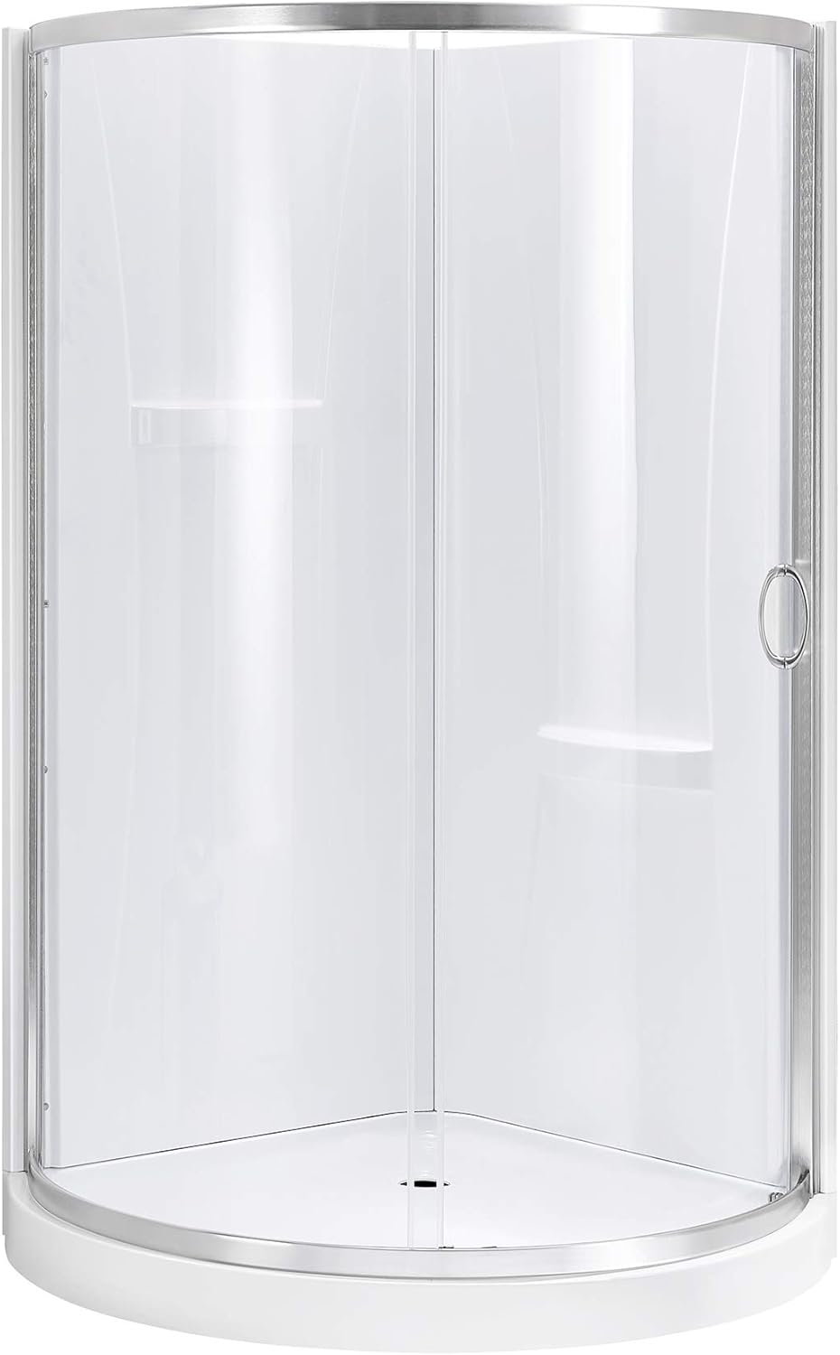 Ove Decors Breeze 38 in. Satin Nickel Shower Kit Clear Glass Panels