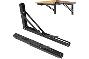 CNNUXI HARDWARE Folding Shelf Brackets 20 inch, Heavy Duty, Max.Load 410lb, DIY Space Saving Wall Mounted Folding Table, Pack