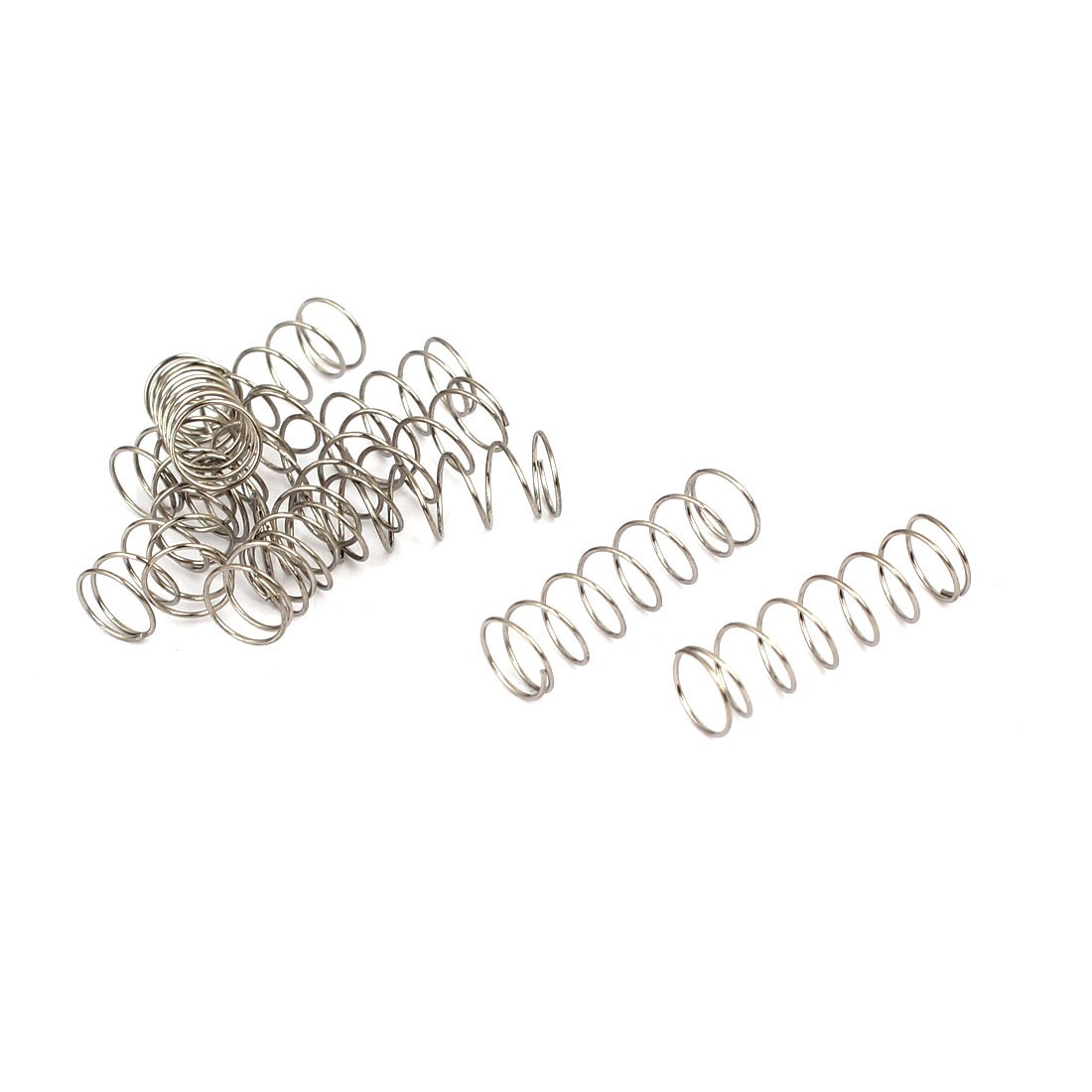sourcingmap 0.4mmx6mmx20mm 304 Stainless Steel Compression Springs 10pcs