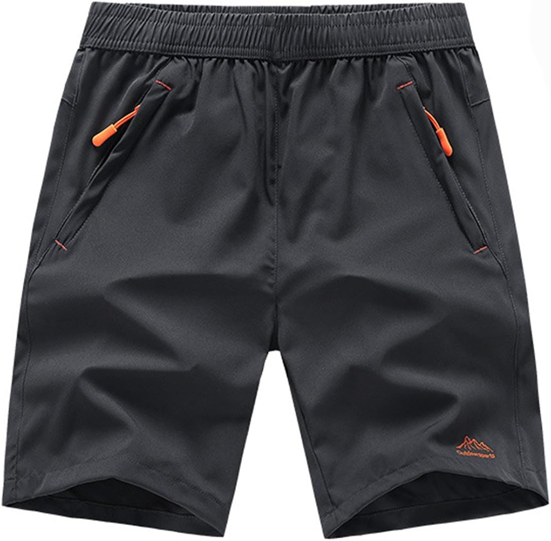 TBMPOY Men's Outdoor Sports Quick Dry Gym Running Shorts Zipper Pockets: Clothing