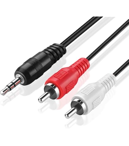TNP RCA to Aux Cable (10 FT) - Male to Male 2 RCA to 3.5mm Adapter