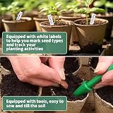 Lotvic 100x 8cm Biodegradable Seed Pots & Labels, Widger Dibber Set view 4