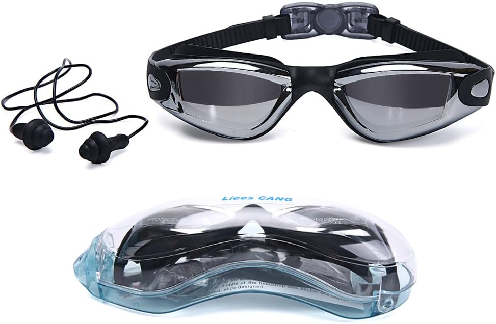 Swimming Goggles for Adult and Kids- Swim Goggles Anti Fog - UV Protection - Comfort fit for Unisex Men and Women, Teenagers (Adult-Black)