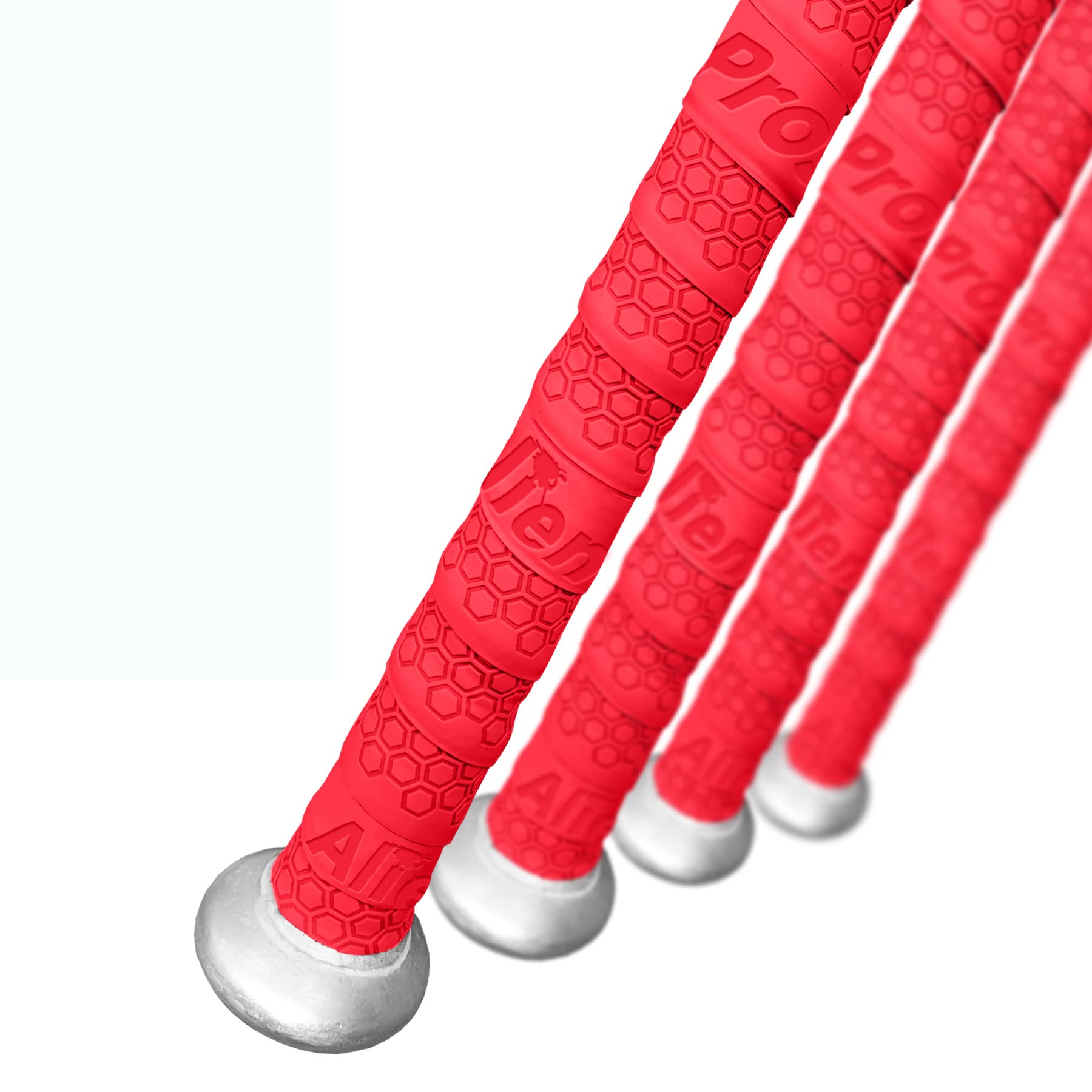 Alien Pros Bat Grip Tape for Baseball (4 Grips) – 1.1 mm Precut and Pro Feel Bat Tape – Replacement for Old baseball bat grip – Wrap Your Bat for an Epic Home Run (4 Grips, Red)